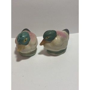 Vintage 50s Mid Century MCM Pink Mallard Duck Birds Salt & Pepper Shakers Japan